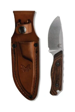 Benchmade Hidden Canyon CPMS30V Steel Hunting Fixed Blade Knife, Leather Sheath - 15017