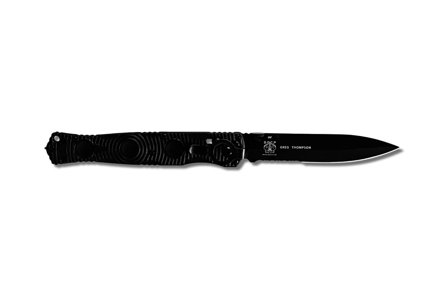 Benchmade Thompson SOCP Black D2 Steel Serrated Edge Black Handle Folder Knife - 391SBK 5 Benchmade Thompson SOCP Black D2 Steel Serrated Edge Black Handle Folder Knife - 391SBK - Image 3
