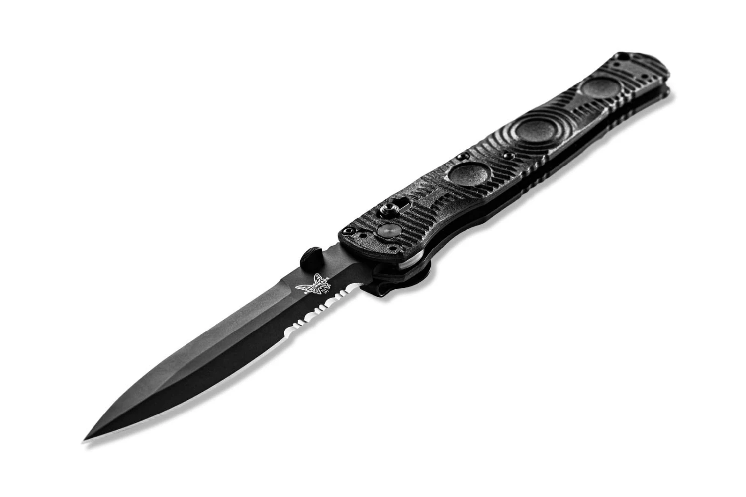 Benchmade Thompson SOCP Black D2 Steel Serrated Edge Black Handle Folder Knife - 391SBK 3 Benchmade Thompson SOCP Black D2 Steel Serrated Edge Black Handle Folder Knife - 391SBK