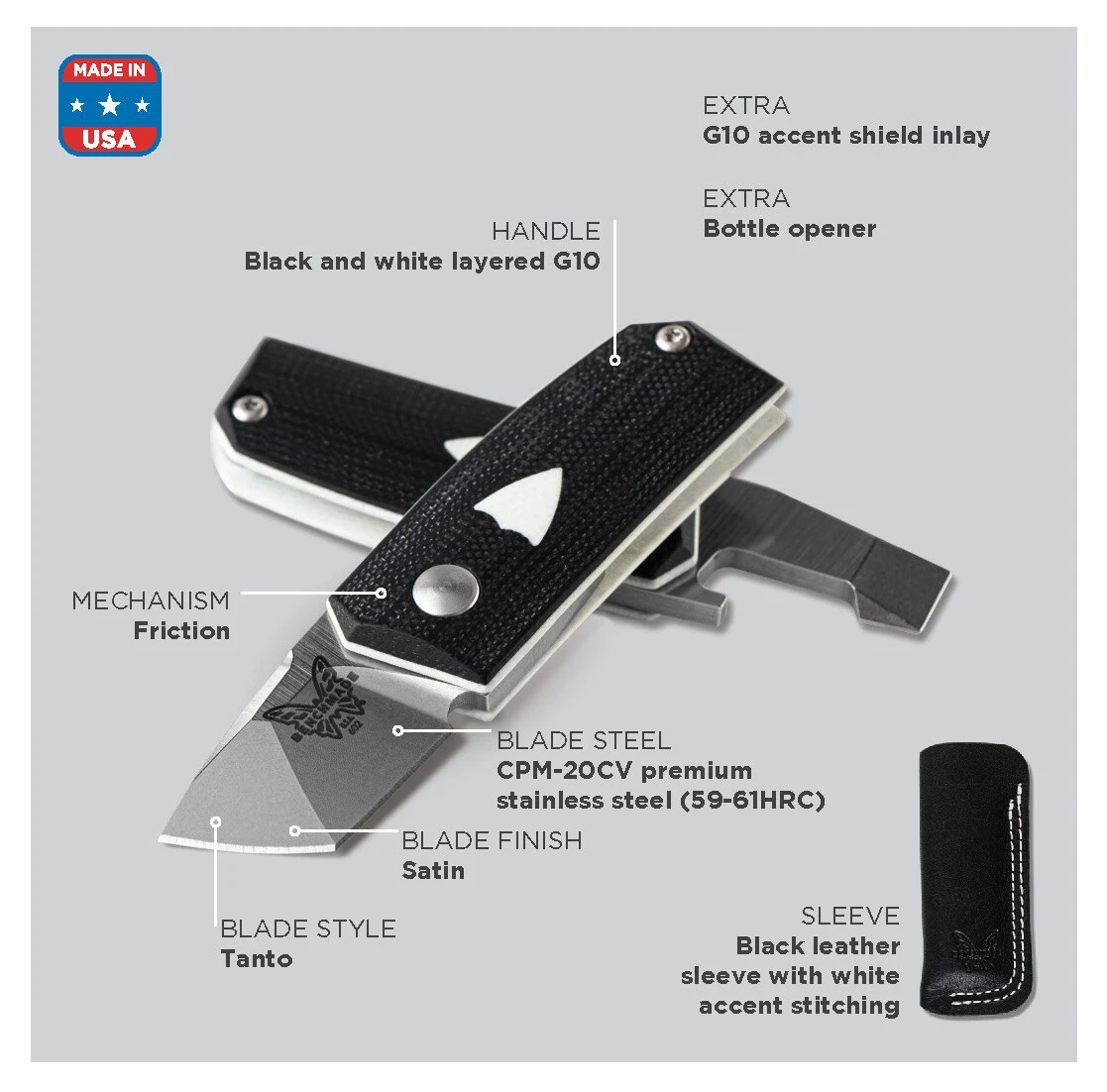 Benchmade Oeser Tengu CPM-20CV Steel Folder Knife And Multi-Tool - 602 11 Benchmade Oeser Tengu CPM-20CV Steel Folder Knife And Multi-Tool - 602 - Image 9