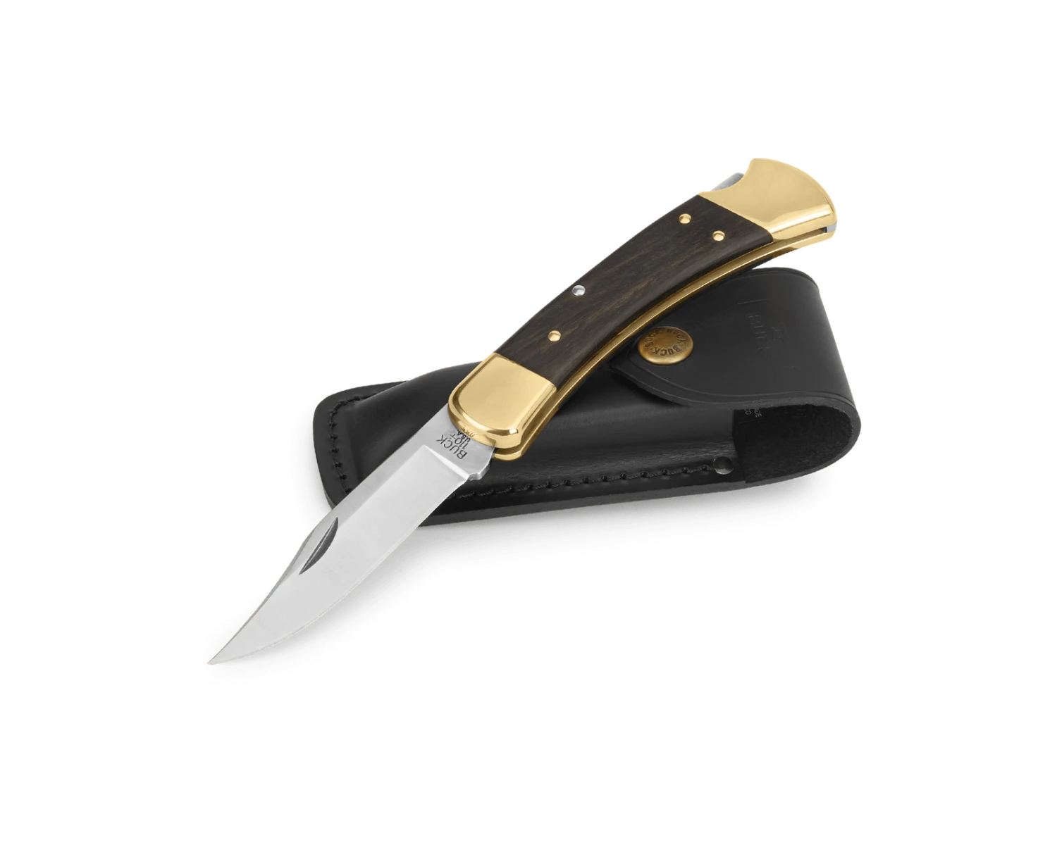 Buck Hunter, Folding Knife 110BRS, Leather Sheath 3 Buck Hunter, Folding Knife 110BRS, Leather Sheath