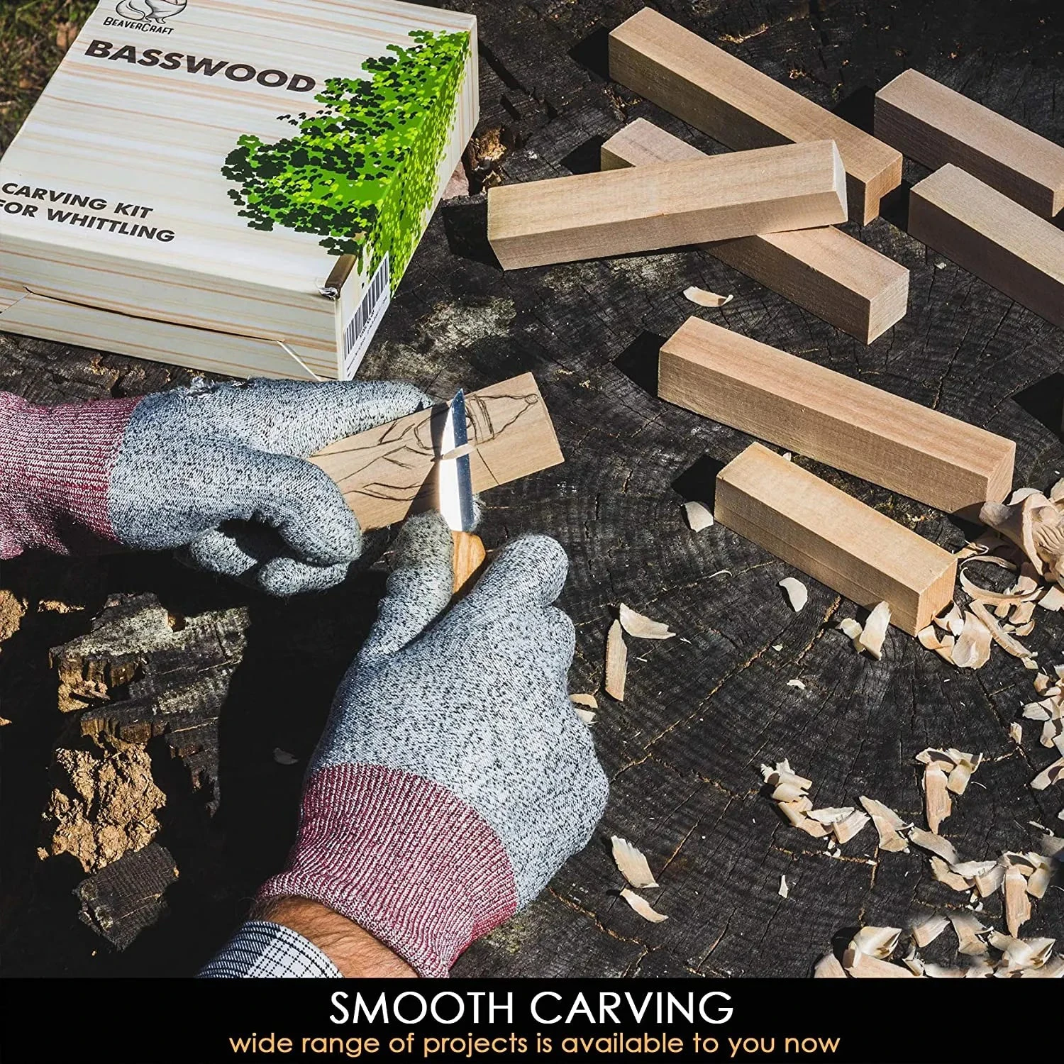 BeaverCraft BW12 – Wood Carving Basswood Block 12pcs Set 5 BeaverCraft BW12 – Wood Carving Basswood Block 12pcs Set - Image 3