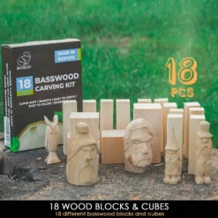 BeaverCraft BW18 – Wood Carving Basswood Block 18pcs Set