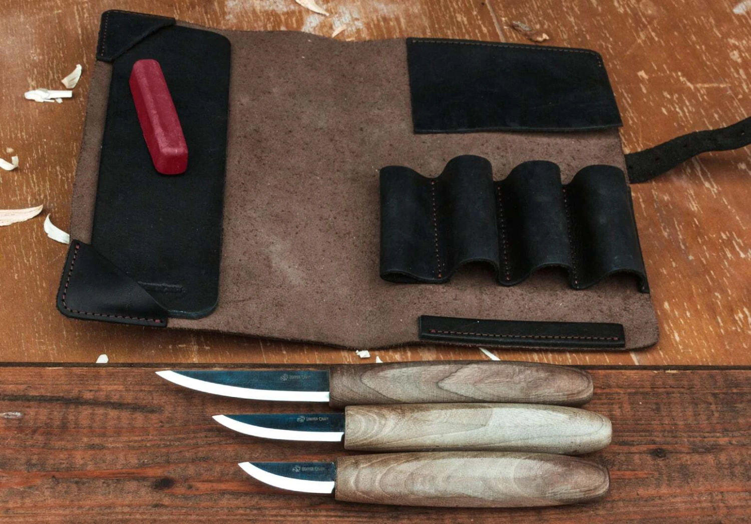 BeaverCraft S19X – Premium Whittling Tool Set (3 Deluxe Knives + Accessories In Leather Case) 3 BeaverCraft S19X – Premium Whittling Tool Set (3 Deluxe Knives + Accessories In Leather Case)