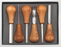 BeaverCraft SC05 – Wood Carving Palm Chisel Set (6 Tools)