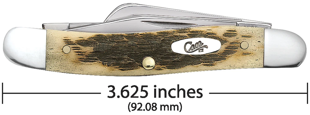 Case Amber Bone Peach Seed Jig (CV) Medium Stockman Folder Knife #00039 6 Case Amber Bone Peach Seed Jig (CV) Medium Stockman Folder Knife #00039 - Image 4