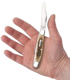 Case Amber Bone Peach Seed Jig (SS) Stockman Folder Knife #00128 -Knives Store CA00128 2