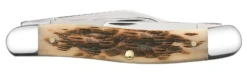 Case Amber Bone Peach Seed Jig (SS) Stockman Folder Knife #00128
