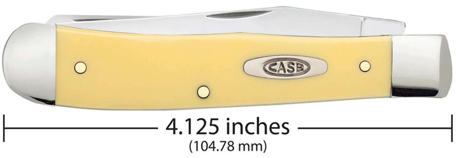 Case Yellow Synthetic (CS) Large Trapper Folder Knife #00161 7 Case Yellow Synthetic (CS) Large Trapper Folder Knife #00161 - Image 5