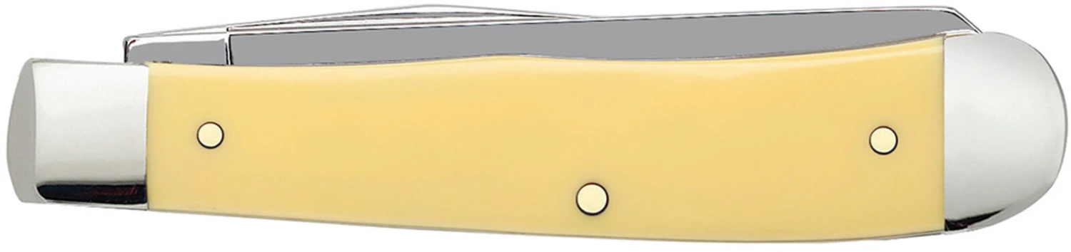 Case Yellow Synthetic (CS) Large Trapper Folder Knife #00161 3 Case Yellow Synthetic (CS) Large Trapper Folder Knife #00161