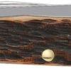Case Amber Bone Peach Seed Jig (SS) Large Trapper Folder Knife #00164 -Knives Store CA00164
