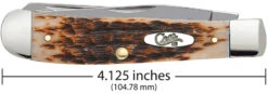 Case Amber Bone Peach Seed Jig (SS) Large Trapper Folder Knife #00164 10 Case Amber Bone Peach Seed Jig (SS) Large Trapper Folder Knife #00164 -Knives Store CA00164 3