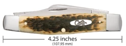 Case Amber Bone Peach Seed Jig (CS) Large Stockman Folder Knife #00204 -Knives Store CA00204 3