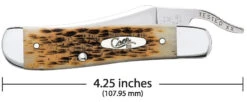 Case Amber Bone Peach Seed Jig (SS) Russlock Folder Knife #00260 10 Case Amber Bone Peach Seed Jig (SS) Russlock Folder Knife #00260 -Knives Store CA00260 3