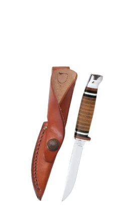 Case Stacked Leather 3" Mini FINN Hunter Fixed Blade Knife With Sheath #379 -Knives Store CA00379 1