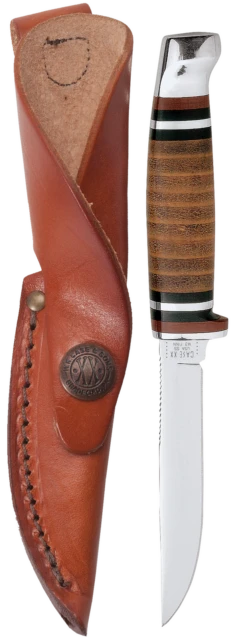 Case Stacked Leather 3" Mini FINN Hunter Fixed Blade Knife With Sheath #379
