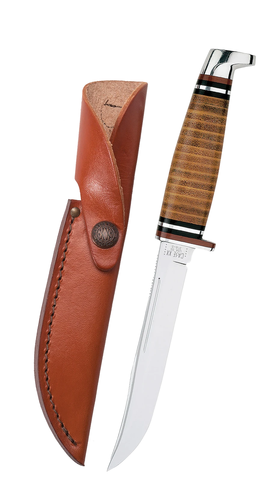 Case Stacked Leather 5" Untility Hunter Fixed Blade Knife With Sheath #381 3 Case Stacked Leather 5" Untility Hunter Fixed Blade Knife With Sheath #381