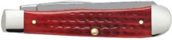 Case Pocket Worn Corn Cob Jig Old Red Bone (SS) Large Trapper Folder Knife #00783