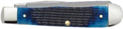 Case Rogers Corn Cob Jig Blue Bone (SS) Large Trapper Folder Knife #02800