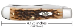 Case Amber Bone Peach Seed Jig (SS) Large Trapper Folder Knife W/ Pocket Clip #06540 10 Case Amber Bone Peach Seed Jig (SS) Large Trapper Folder Knife W/ Pocket Clip #06540 -Knives Store CA06540 3