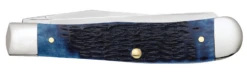 Case Rogers Jig Navy Blue Bone (SS) Large Trapper Folder Knife #07051