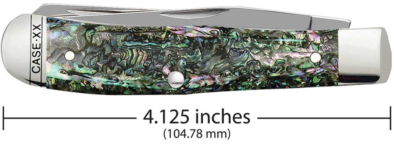 Case Abalone (SS) Large Trapper Folder Knife #12000 3 Case Abalone (SS) Large Trapper Folder Knife #12000
