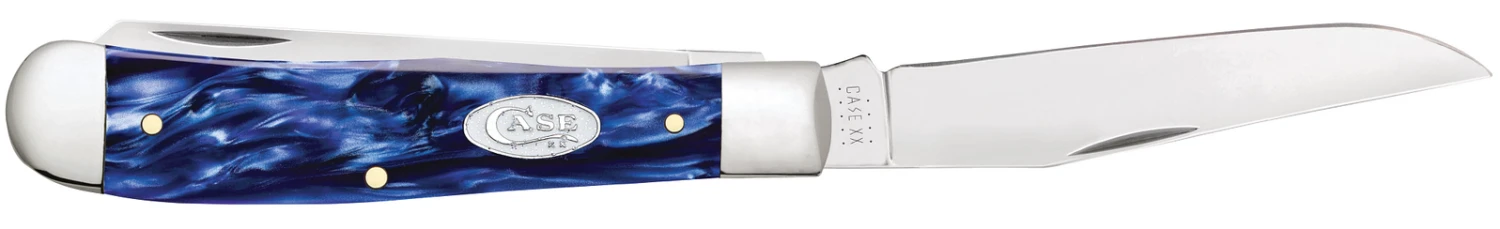 Case Sparxx Smooth Blue Pearl Kirinite® (SS) Large Trapper Folder Knife #23431 4 Case Sparxx Smooth Blue Pearl Kirinite® (SS) Large Trapper Folder Knife #23431 - Image 2