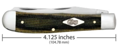 Case Smooth Green And Black Natural Canvas Micarta (SS) Large Trapper Folder Knife #23470