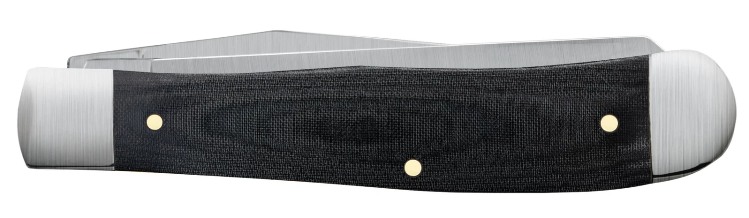 Case Smooth Black Micarta (SS) Large Trapper Folder Knife #27730 4 Case Smooth Black Micarta (SS) Large Trapper Folder Knife #27730 - Image 2