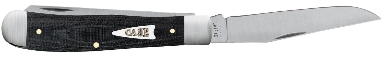 Case Smooth Black Micarta (SS) Large Trapper Folder Knife #27730 5 Case Smooth Black Micarta (SS) Large Trapper Folder Knife #27730 - Image 3