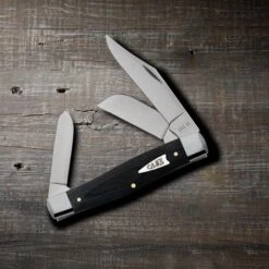 Case Smooth Black Micarta (SS) Large Stockman Folder Knife #27732 -Knives Store CA27732 1