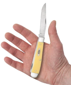 Case Yellow Synthetic (CS) Large Trapper Folder Knife W/ Pocket Clip #30114 9 Case Yellow Synthetic (CS) Large Trapper Folder Knife W/ Pocket Clip #30114 -Knives Store CA30114 2