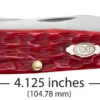 Case Peach Seed Jig Dark Red Bone (CS) Large Trapper Folder Knife W/ Pocket Clip #31957 2 Case Peach Seed Jig Dark Red Bone (CS) Large Trapper Folder Knife W/ Pocket Clip #31957 -Knives Store CA31957
