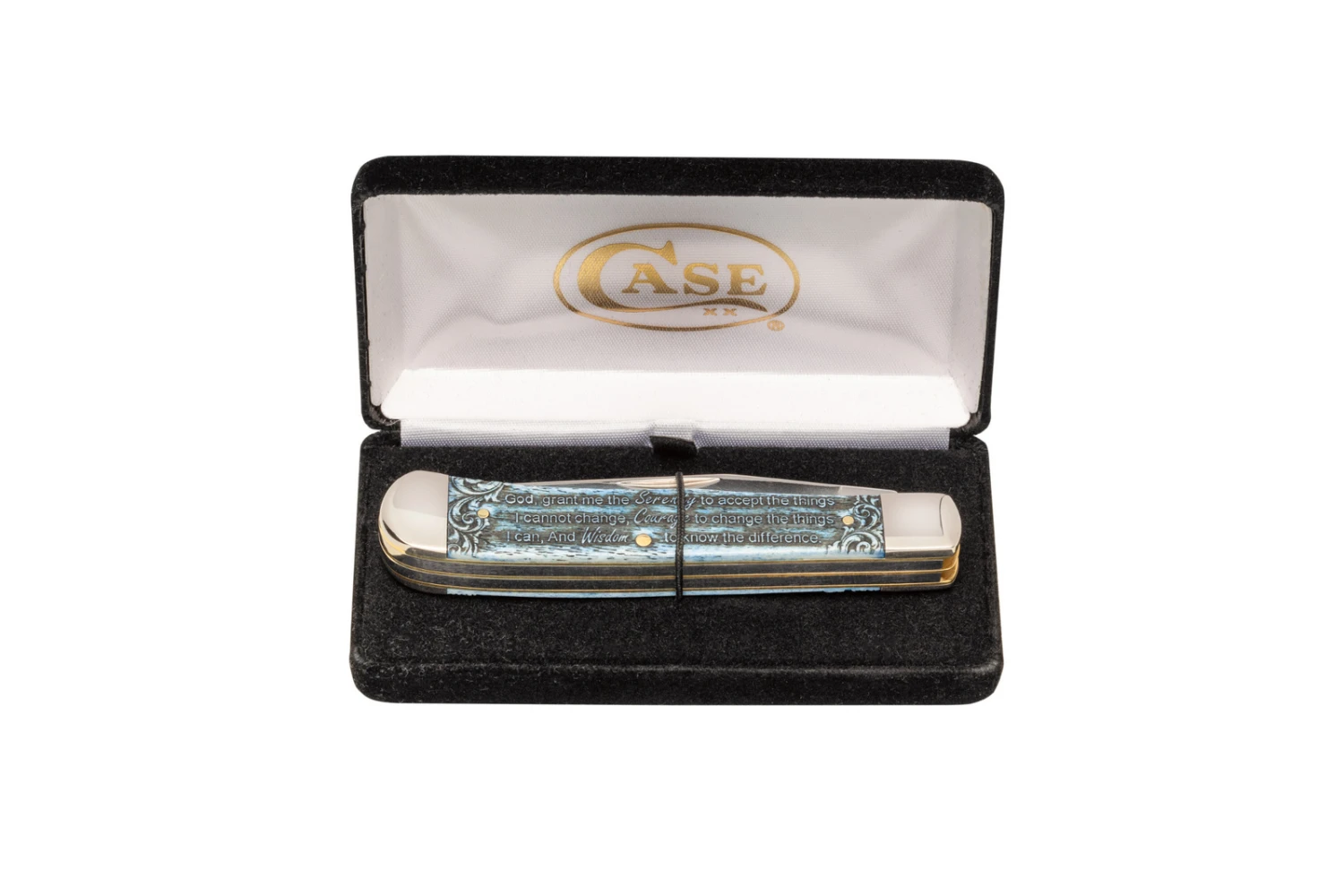 Case Gift Boxed Serenity Prayer Natural Bone (SS) Trapper Folder Knife #38822 6 Case Gift Boxed Serenity Prayer Natural Bone (SS) Trapper Folder Knife #38822 - Image 4