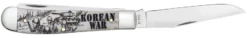 Case War Series Korean War Embellished Smooth Natural Bone (SS) Large Trapper Folder Knife #50951 -Knives Store CA50951 1