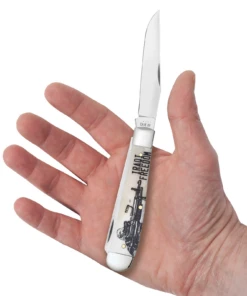 Case War Series Iraqi Freedom Embellished Smooth Natural Bone (SS) Large Trapper Folder Knife #50954 8 Case War Series Iraqi Freedom Embellished Smooth Natural Bone (SS) Large Trapper Folder Knife #50954 -Knives Store CA50954 2