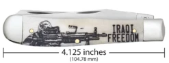 Case War Series Iraqi Freedom Embellished Smooth Natural Bone (SS) Large Trapper Folder Knife #50954 9 Case War Series Iraqi Freedom Embellished Smooth Natural Bone (SS) Large Trapper Folder Knife #50954 -Knives Store CA50954 3