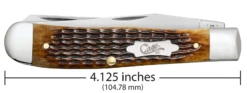 Case Rogers Corn Cob Jig Antique Bone (SS) Large Trapper Folder Knife #52832 9 Case Rogers Corn Cob Jig Antique Bone (SS) Large Trapper Folder Knife #52832 -Knives Store CA52832 3