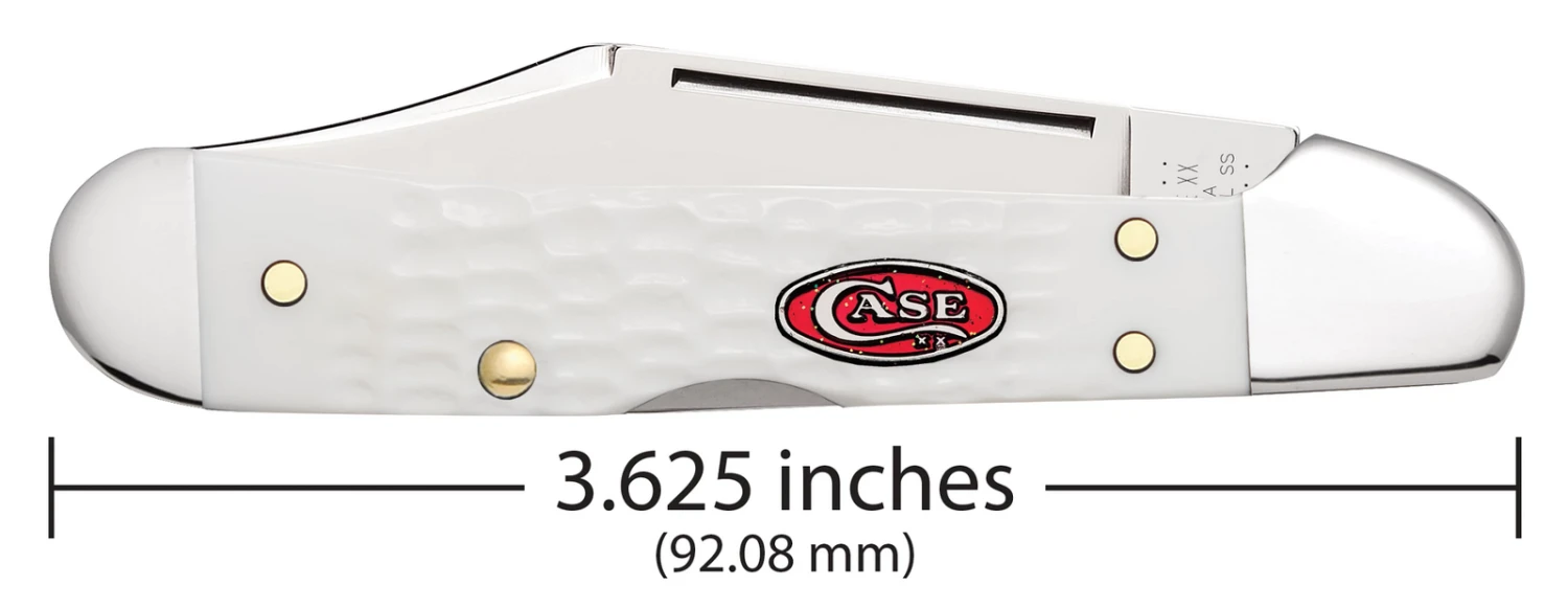 Case Sparxx Standard Jig White Synthetic (SS) Mini Copperlock Folder Knife #60185 3 Case Sparxx Standard Jig White Synthetic (SS) Mini Copperlock Folder Knife #60185