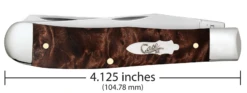 Case Smooth Brown Maple Burl Wood (SS) Large Trapper Folder Knife #64060 -Knives Store CA64060 3