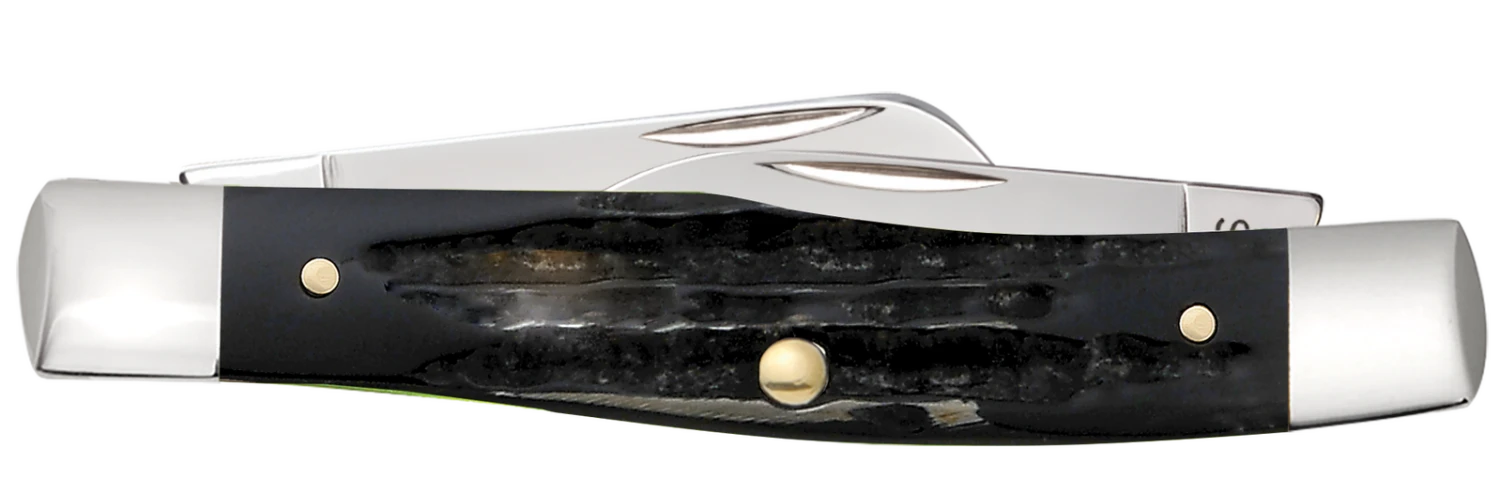 Case Jigged Buffalo Horn (SS) Medium Stockman Folder Knife #65012 4 Case Jigged Buffalo Horn (SS) Medium Stockman Folder Knife #65012 - Image 2