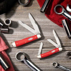 Case American Workman Smooth Red Synthetic (CS) Large Trapper Folder Knife #73930 -Knives Store CA73930 1