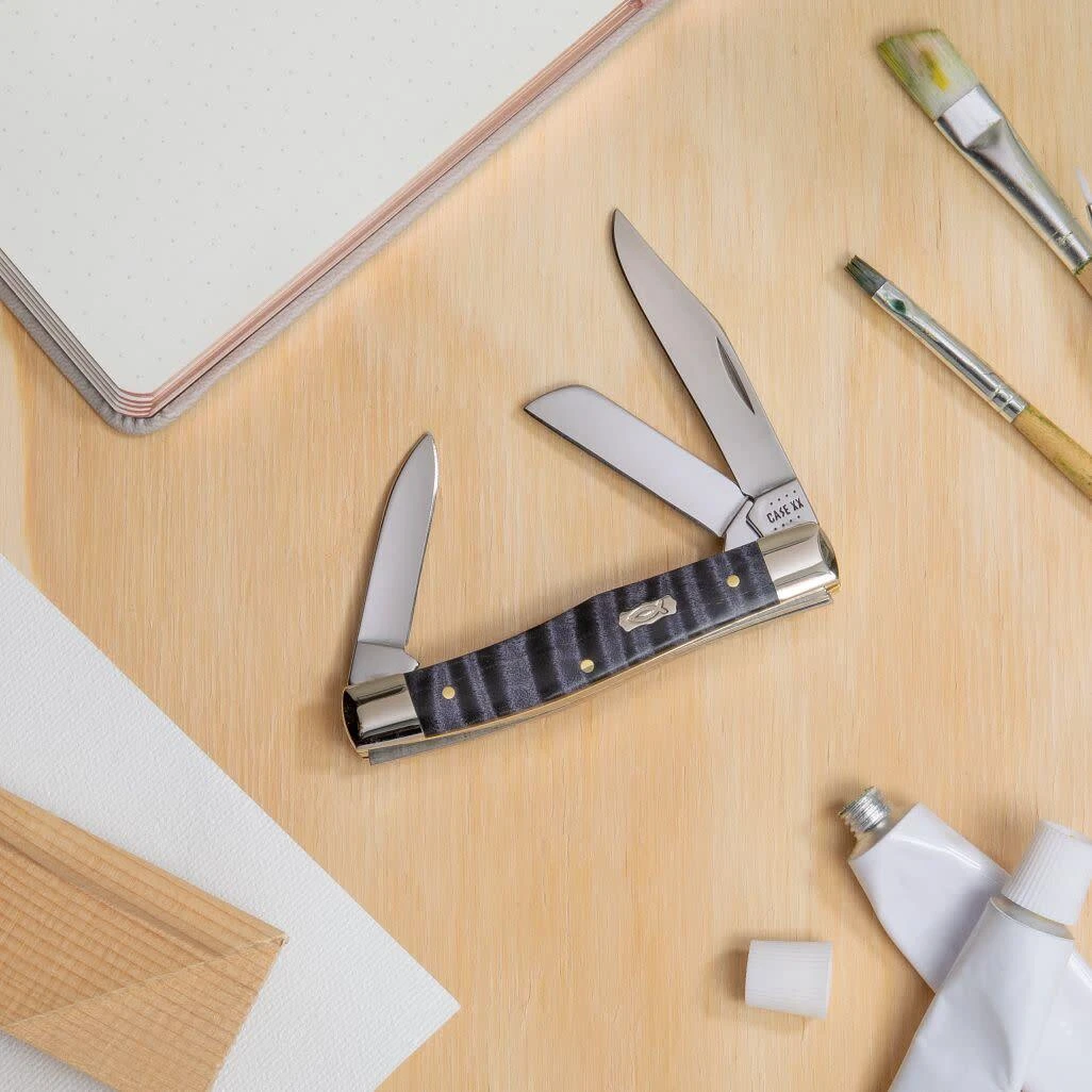 Case Smooth Purple Curly Maple Wood (SS) Medium Stockman Folder Knife #80541 5 Case Smooth Purple Curly Maple Wood (SS) Medium Stockman Folder Knife #80541 - Image 3