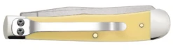 Case Yellow Synthetic (SS) Large Trapper Folder Knife W/ Pocket Clip #81091 -Knives Store CA81091 1