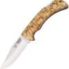 Cudeman Curly Birch Bohler N-695 Steel Hunting Folding Blade Knife - 326-D -Knives Store CUD326D
