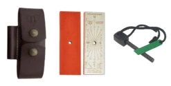 Cudeman Adaptor Accessory, Firesteel, Signalling Mirror, Sharpening Stone, Brown Leather - 644-C