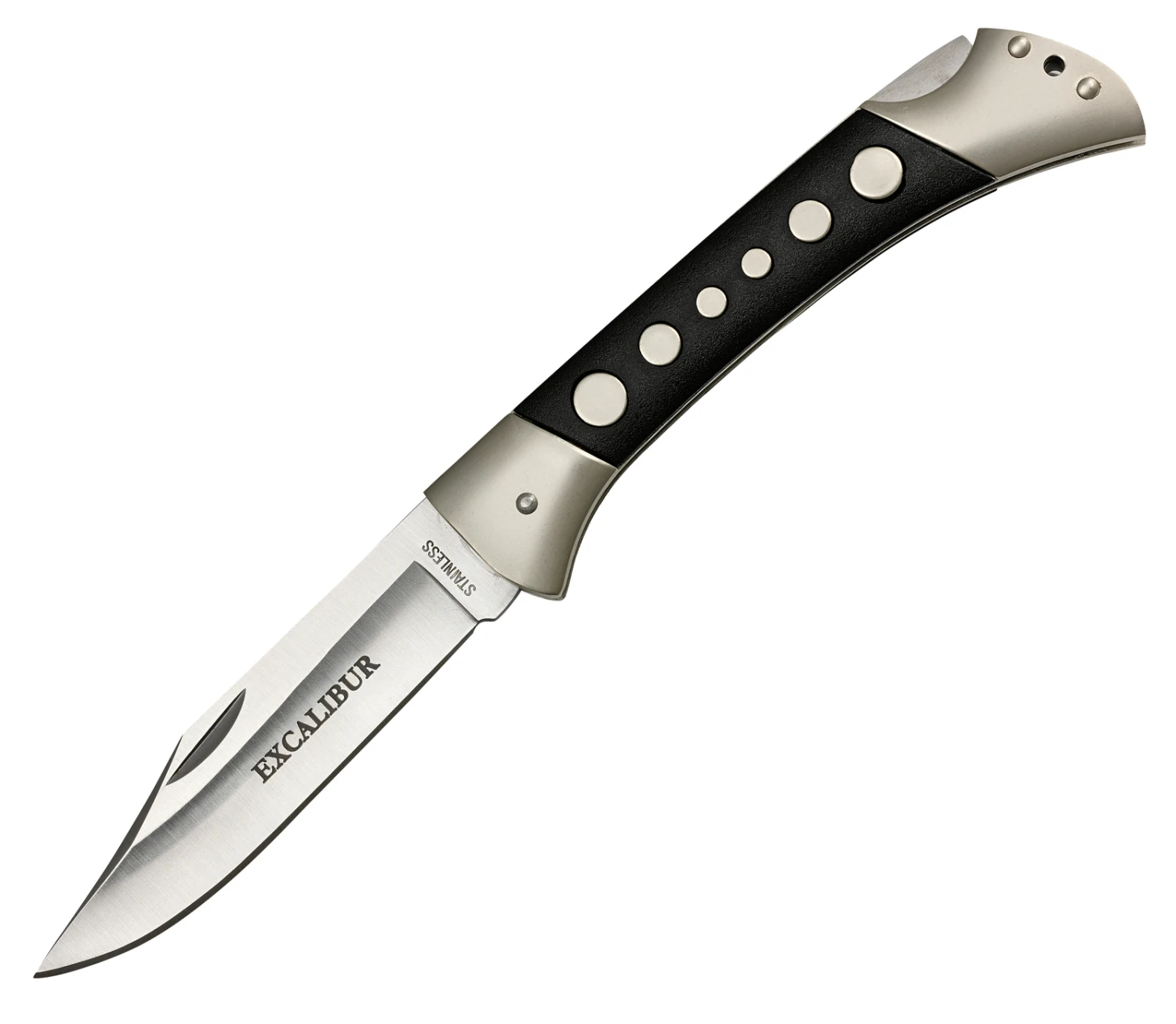 Excalibur Large Black Disk 3.5" Clip Point Folding Knife 3 Excalibur Large Black Disk 3.5" Clip Point Folding Knife