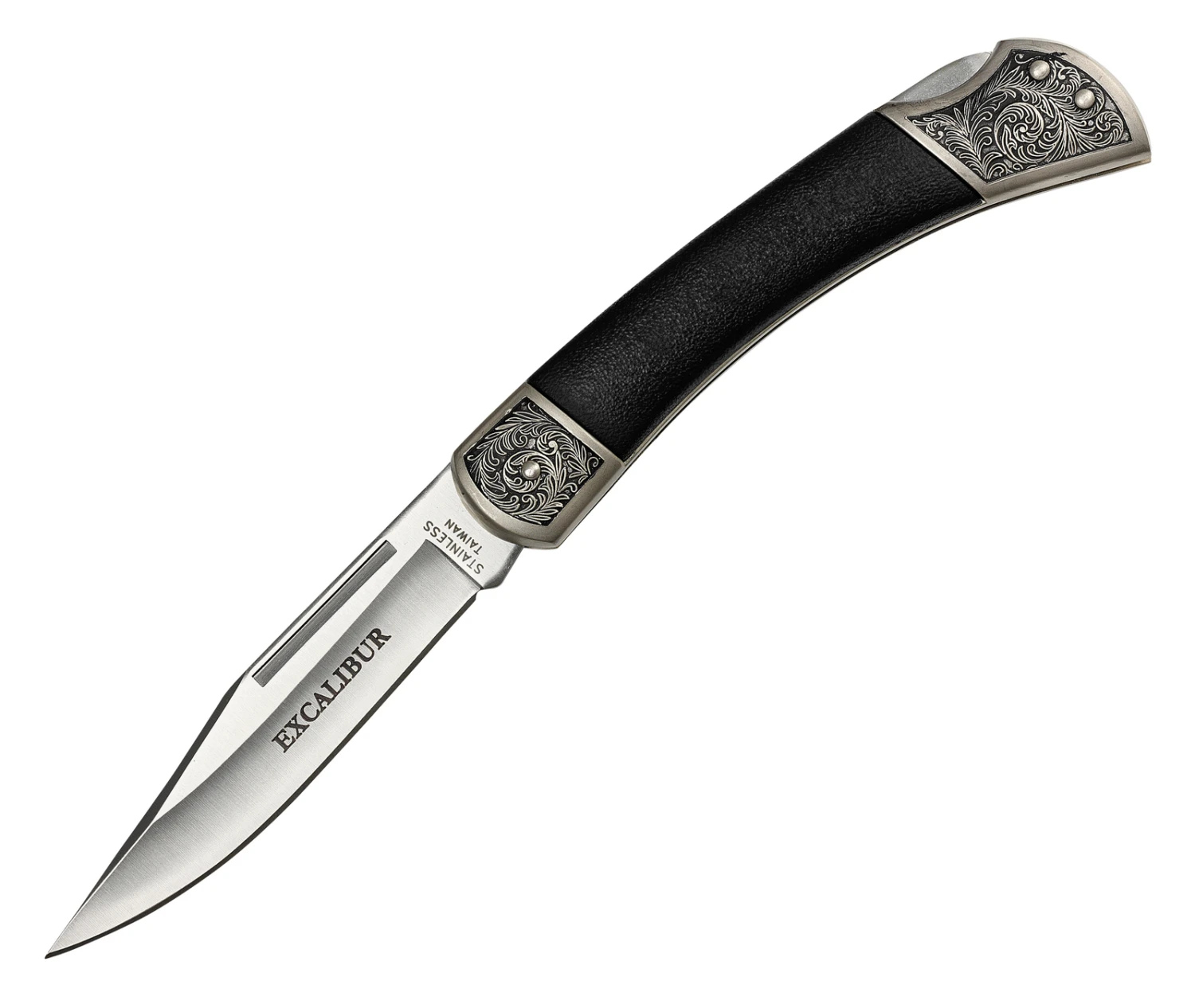 Excalibur Royal Black King 3.5" Clip Point Folding Knife 3 Excalibur Royal Black King 3.5" Clip Point Folding Knife