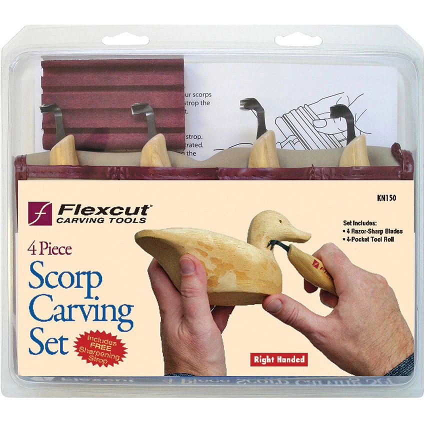 Flexcut 4-Piece Wood Carving Right-Handed Scorp Set - KN150 4 Flexcut 4-Piece Wood Carving Right-Handed Scorp Set - KN150 - Image 2