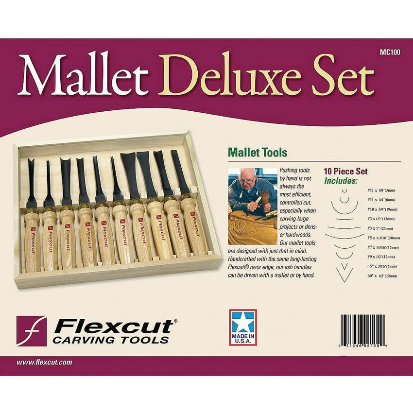Flexcut 10-Piece Mallet Wood Carving Knife Deluxe Set - MC100 3 Flexcut 10-Piece Mallet Wood Carving Knife Deluxe Set - MC100